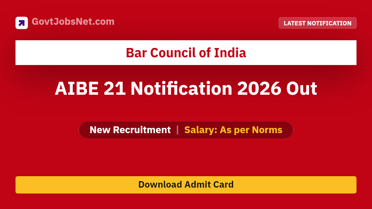 AIBE 21 Notification 2026 Notification