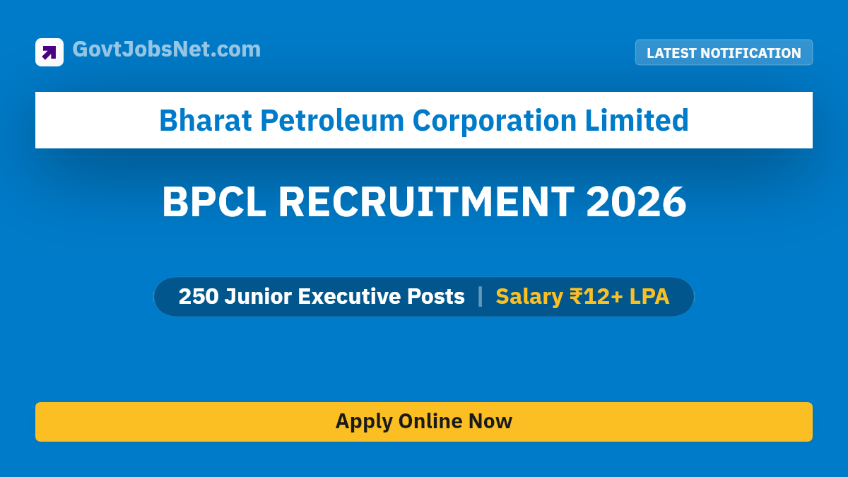 BPCL Junior Executive 2026 Notification