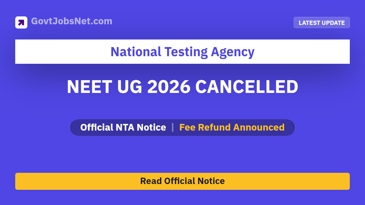 NEET UG 2026 Cancelled Notification