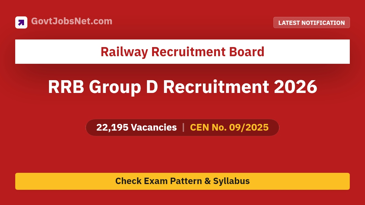 RRB Group D 2026 Notification