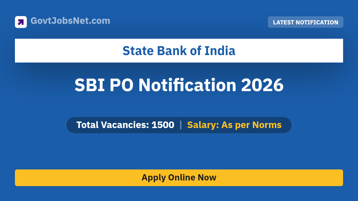 SBI PO 2026 Notification