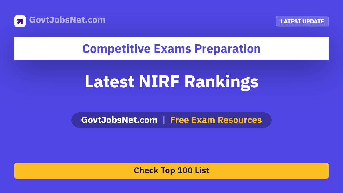 Engineer University Ranking Top Engineering Colleges in India 2026 (NIRF Rank-Wise PDF) | GovtJobsNet