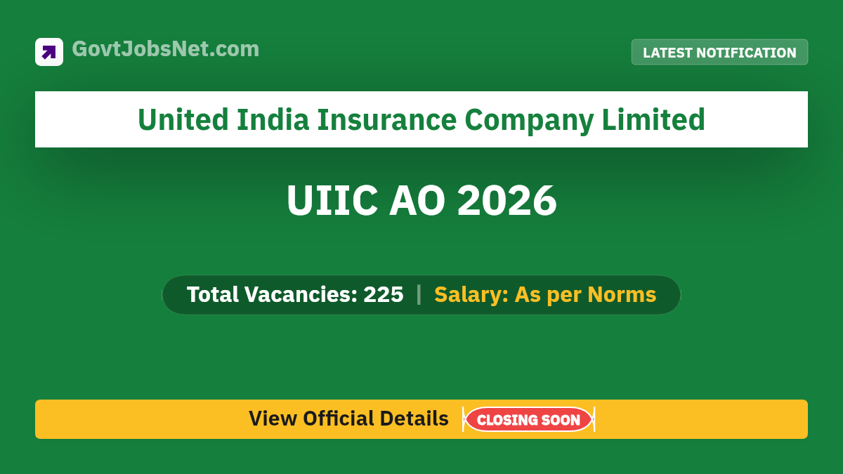 UIIC AO Recruitment 2026 Notification