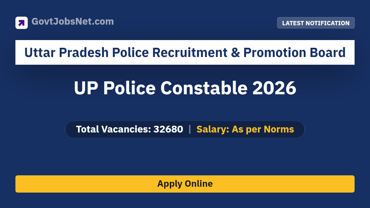 UP Police Constable 2026 Notification