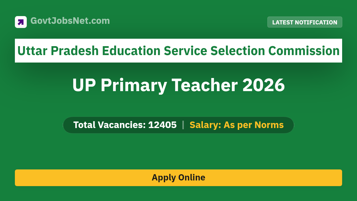 UP Primary Teacher 2026 Notification