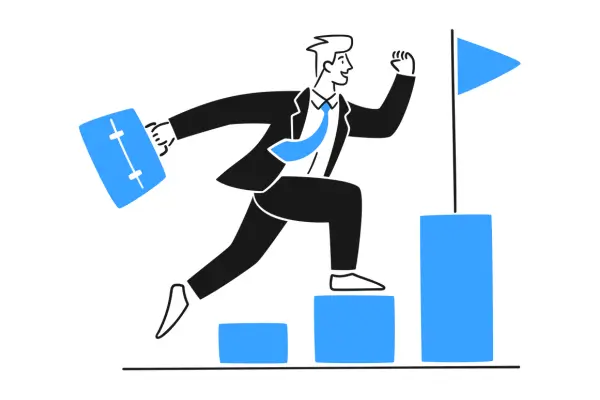 Find your path to career success with government job opportunities by GovtJobsNet Professional illustration of career progress in government jobs – GovtJobsNet