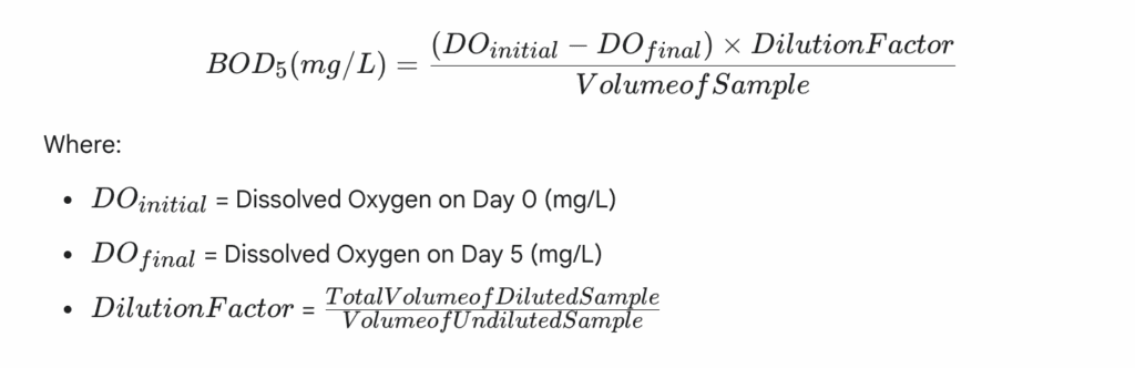 BOD5 Calculation Formula