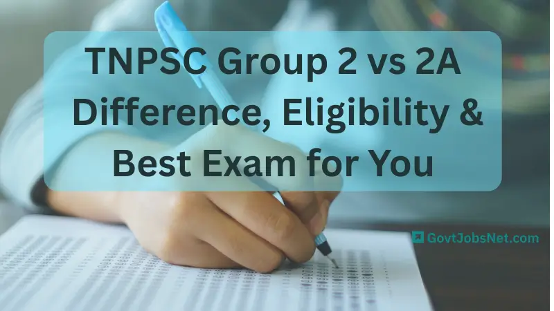 TNPSC Group 2 vs Group 2A-differences-comparison-guide Comparison between TNPSC Group 2 and Group 2A exams highlighting key differences in selection process, job roles, and difficulty level