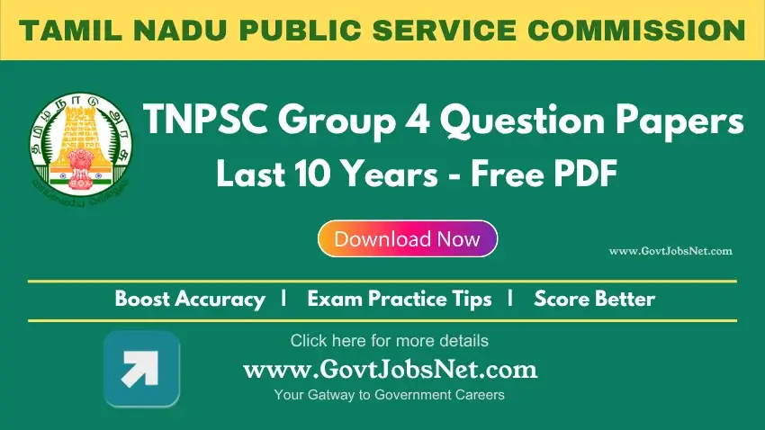 TNPSC Group 4 Previous Year Question Papers : Download Free PDF Download last 10 years TNPSC Group 4 previous year question papers PDF for free – practice with solved papers to boost your exam preparation and score high in 2025