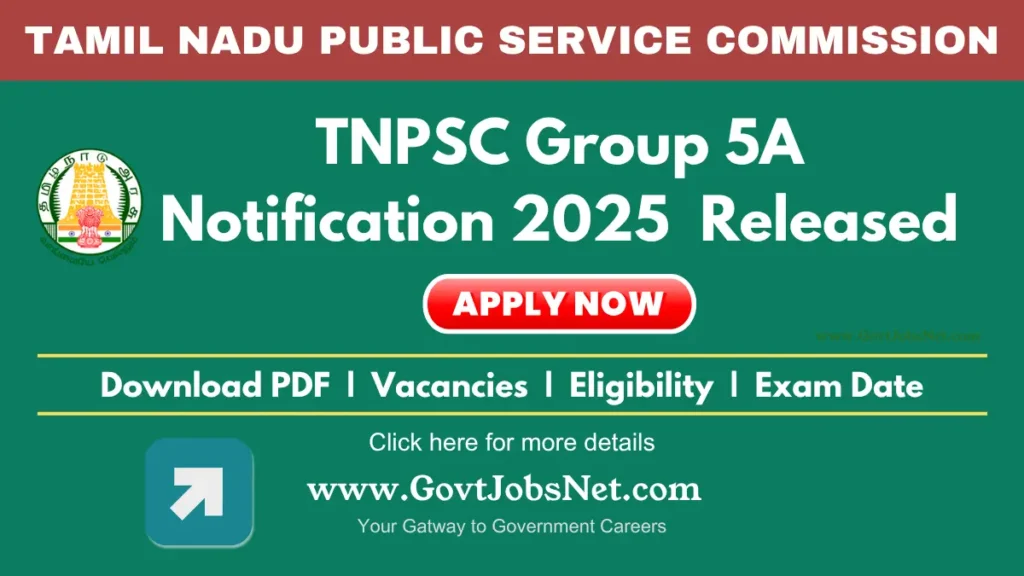 TNPSC Group 5A Notification 2025